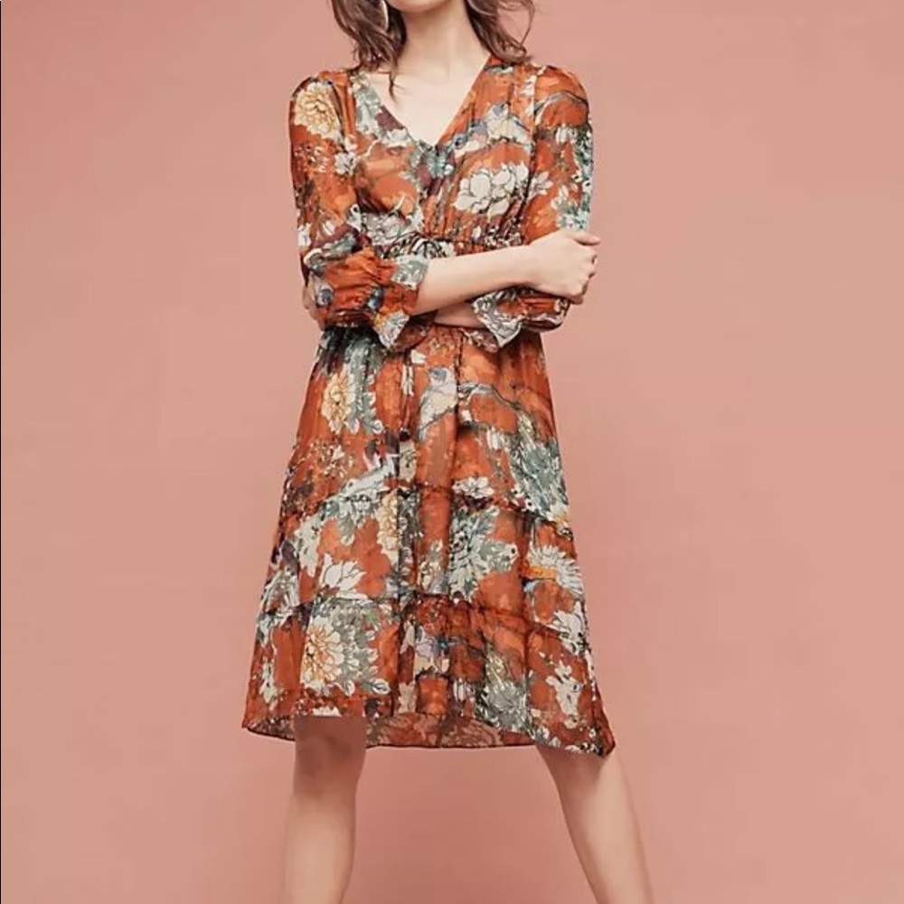 Anthropologie Hemant Nandita Zeri Peasant Dress